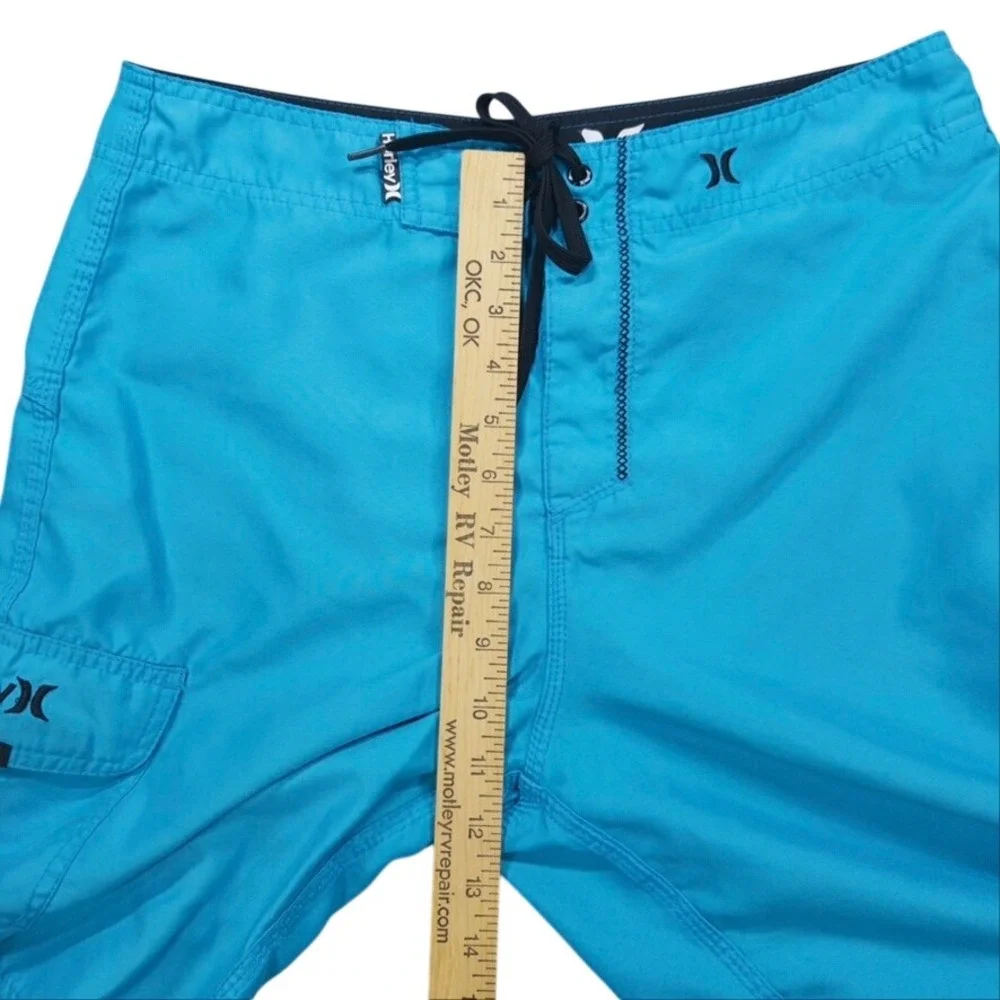 Hurley Board Shorts Mens 32 Blue Cargo Pocket Surf Swim Trunks Beachwear Summer
